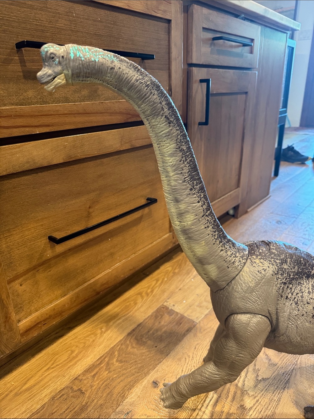 Mattel Gray & Black Long-Neck Dinosaur Figure